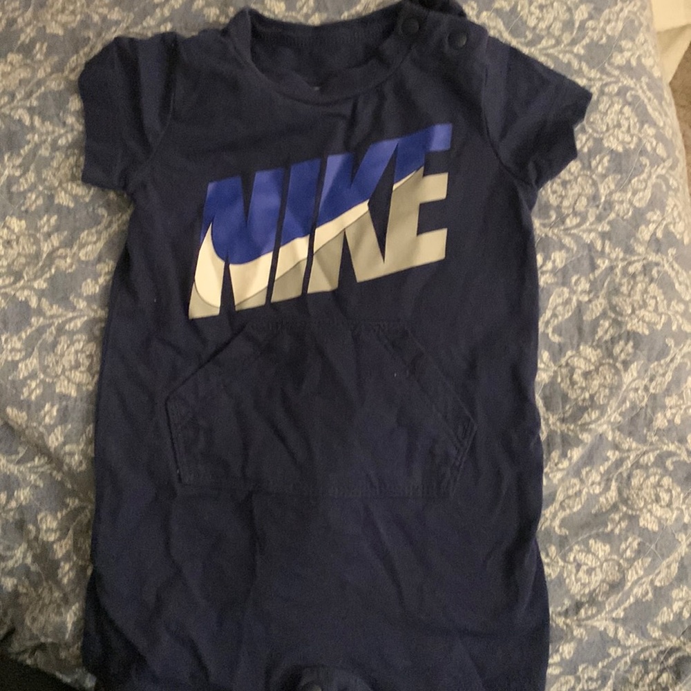 Blue Nike baby onesie 3M